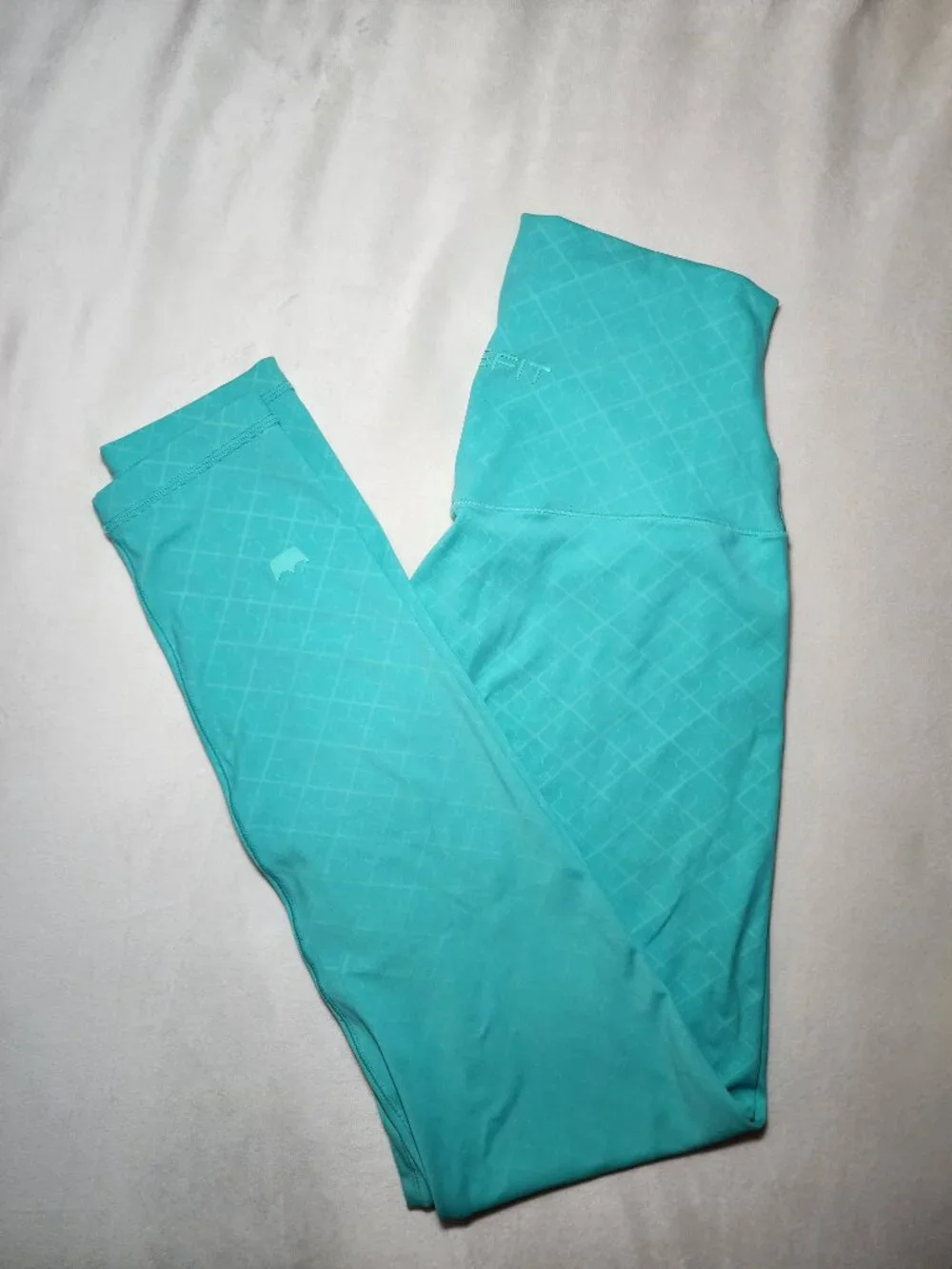SHEFIT Teal High Waisted Leggings Medium Moisture Wicking Activewear - Picture 8 of 9